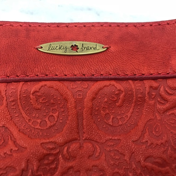 LUCKY BRAND Leather Paisley Crossbody Bag EUC - Picture 5 of 7